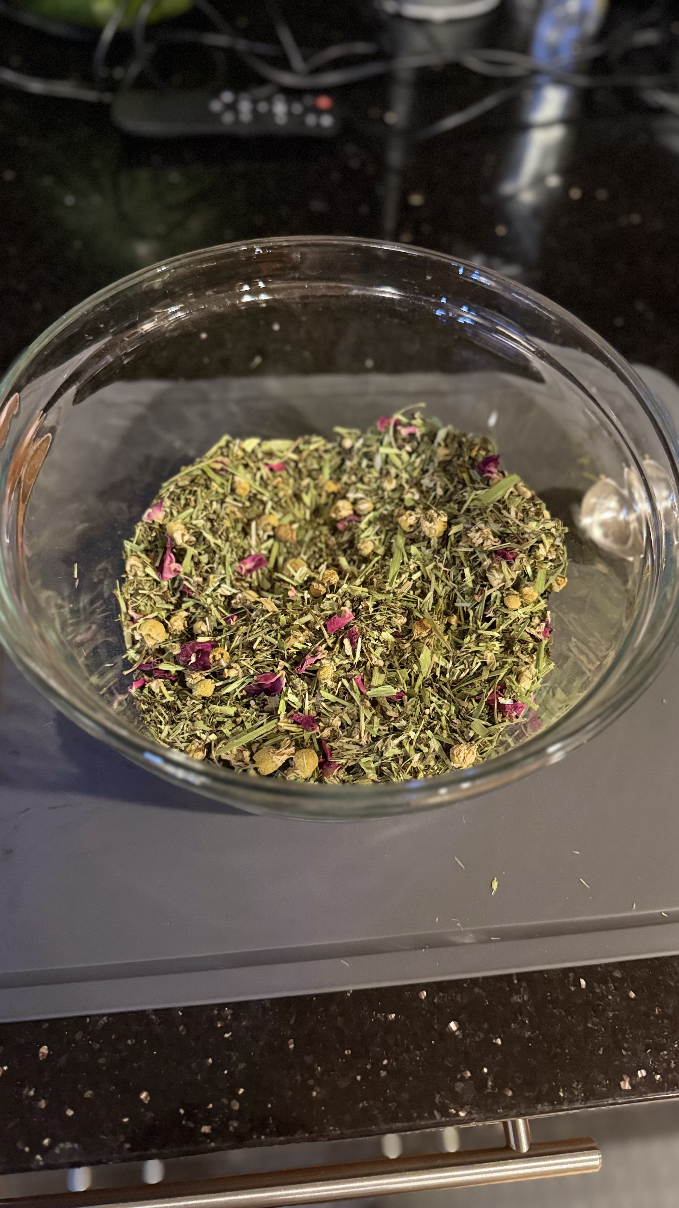 Loose herbs arranged like an old apothecary journal
